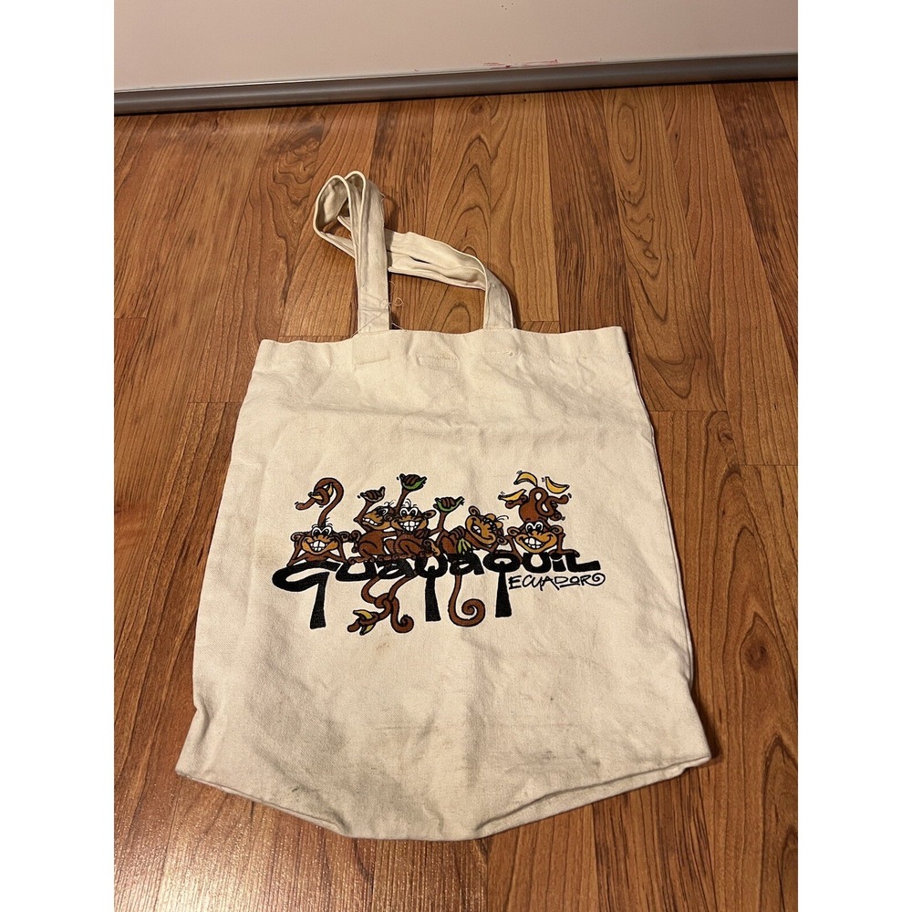 Vintage Ecuador Canvas‎ Tote Bag Purse Guayaquil